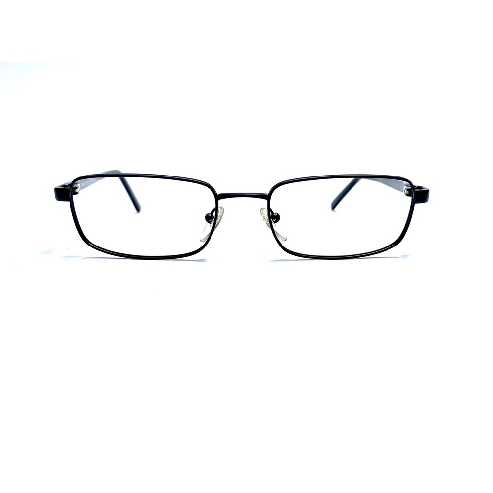 Prada Black Silver Rectangular Metal Glasses Italy VPR60G 1BO101 52 18 135